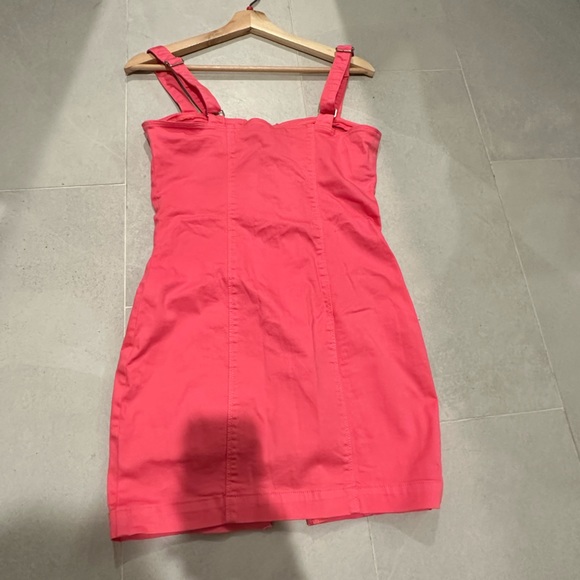 Never worn/ Forever 21 Pink Denim Mini Dress with Hooks Small - Picture 4 of 4